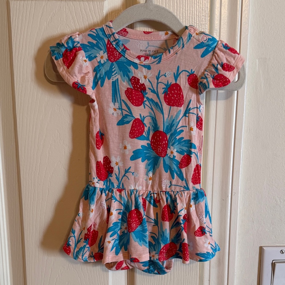 Posh Peanut Pink Strawberry Baby Dress